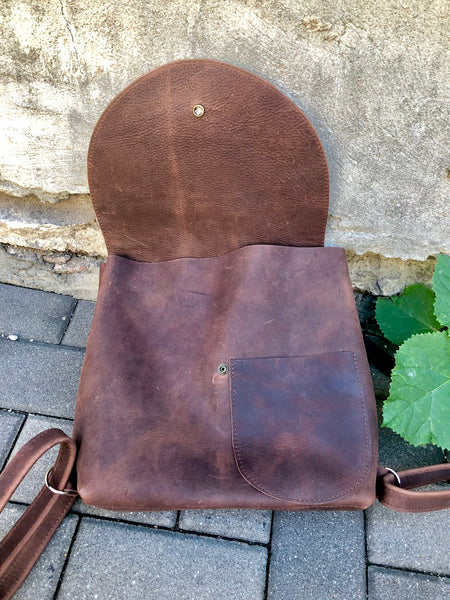 Small brown backpack, travel bag