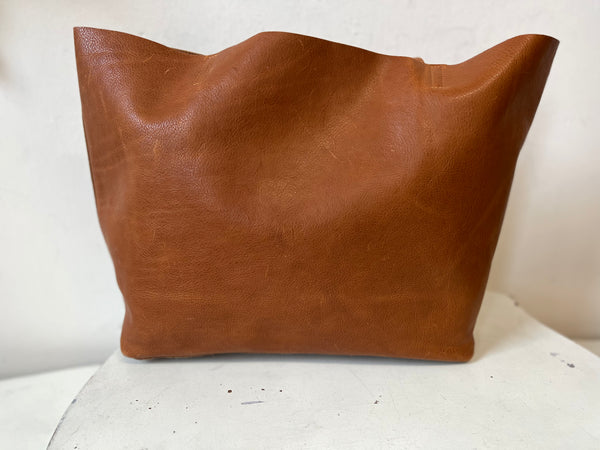 Boho leather bag -cognac