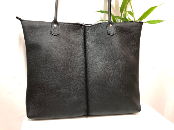 Leather tote, Handmade computer bag