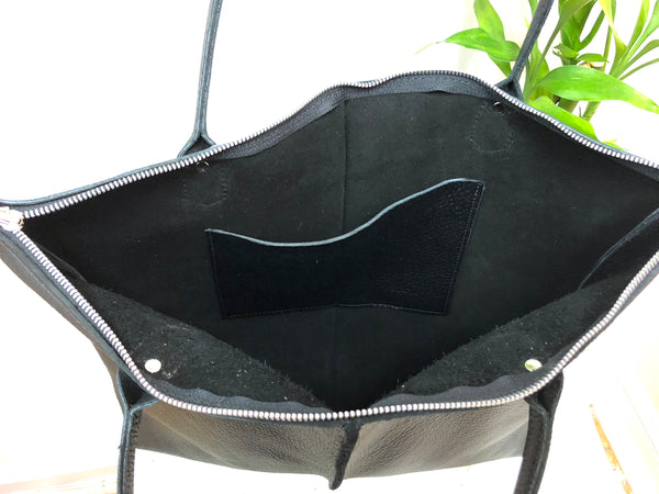 Leather tote, Handmade computer bag