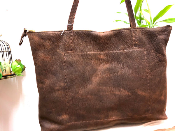 Leather tote with fringe, Sturdy Shopper, Travel bag