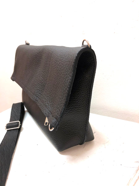 Leather tote bag, Crossbody Leather tote, Two in One leather handbag