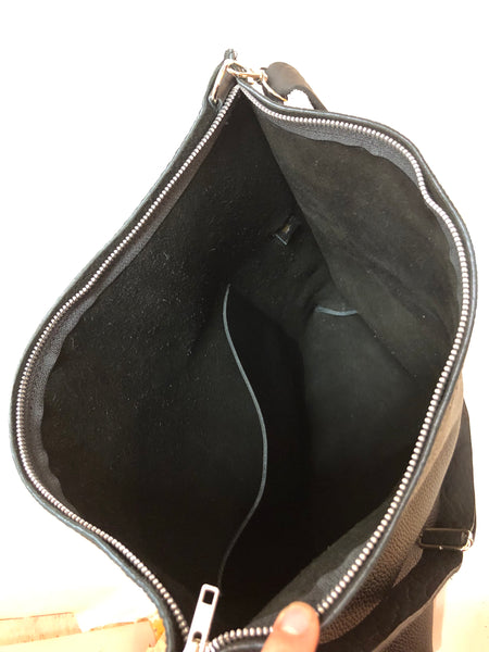 Leather tote bag, Crossbody Leather tote, Two in One leather handbag