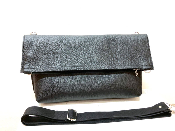 Leather tote bag, Crossbody Leather tote, Two in One leather handbag