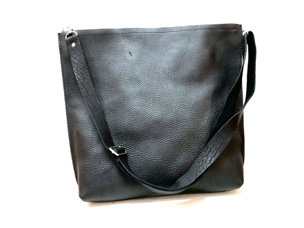 Leather tote bag, Crossbody Leather tote, Two in One leather handbag