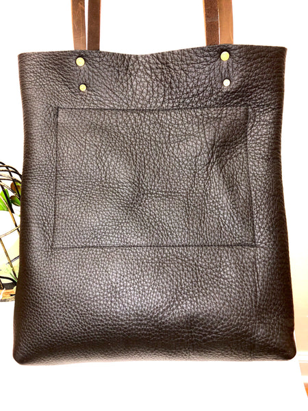 Tall Leather tote bag  Travel leather bag Leather Shopper bag