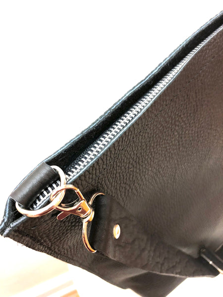 Leather tote bag, Crossbody Leather tote, Two in One leather handbag