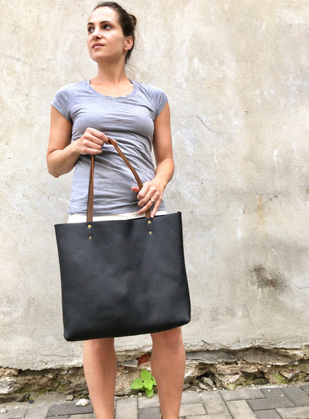 Leather tote bag, Everyday Leather tote