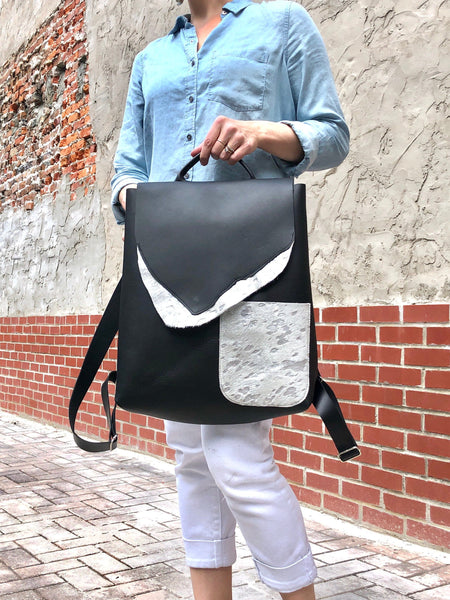 Large Leather Backpack Rucksack, School work Computer Backpack