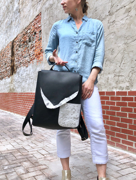 Large Leather Backpack Rucksack, School work Computer Backpack
