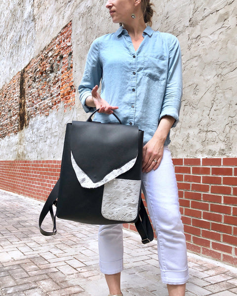 Large Leather Backpack Rucksack, School work Computer Backpack