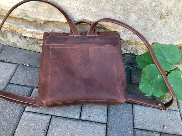 Small brown backpack, travel bag