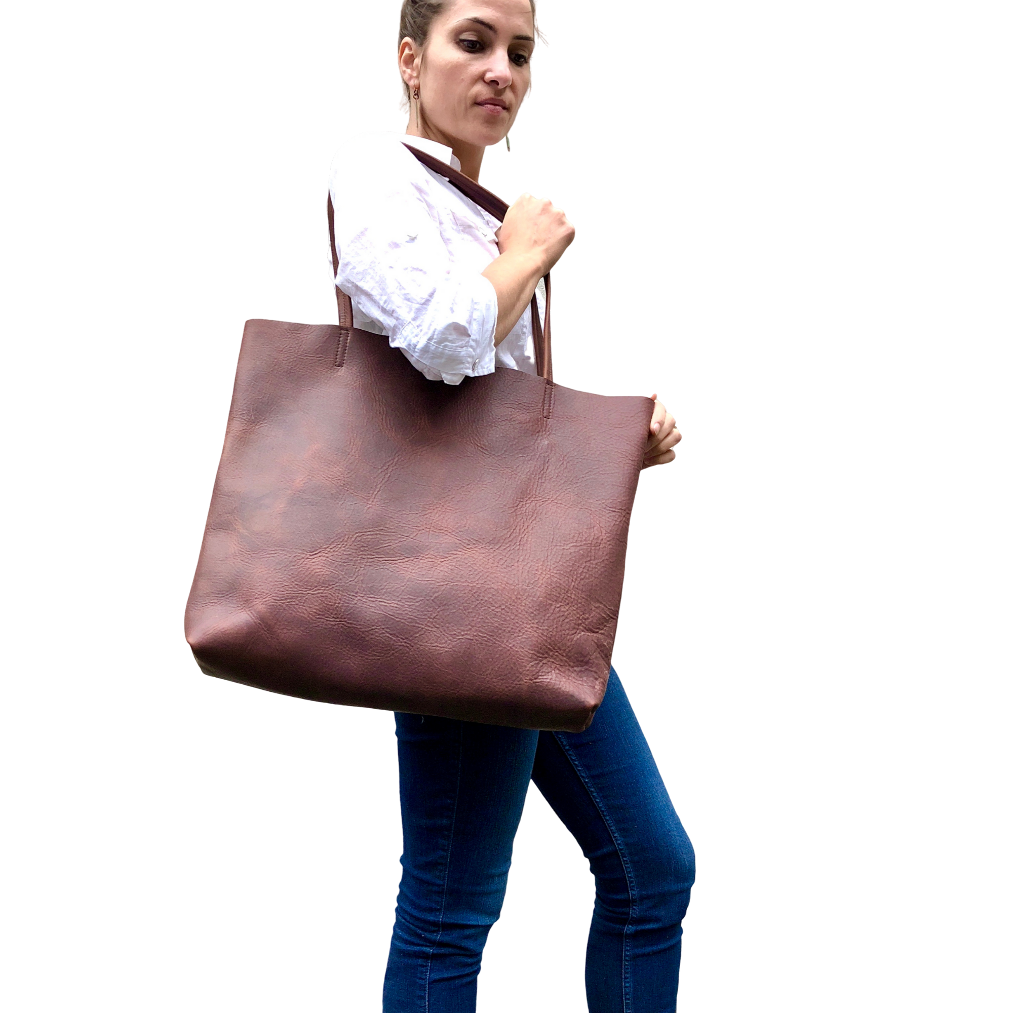 Oversize Leather Tote / Tall Leather Bag Brown – Urban Artisan Oversize Leather Tote / Tall Leather Bag Brown – Urban Artisan