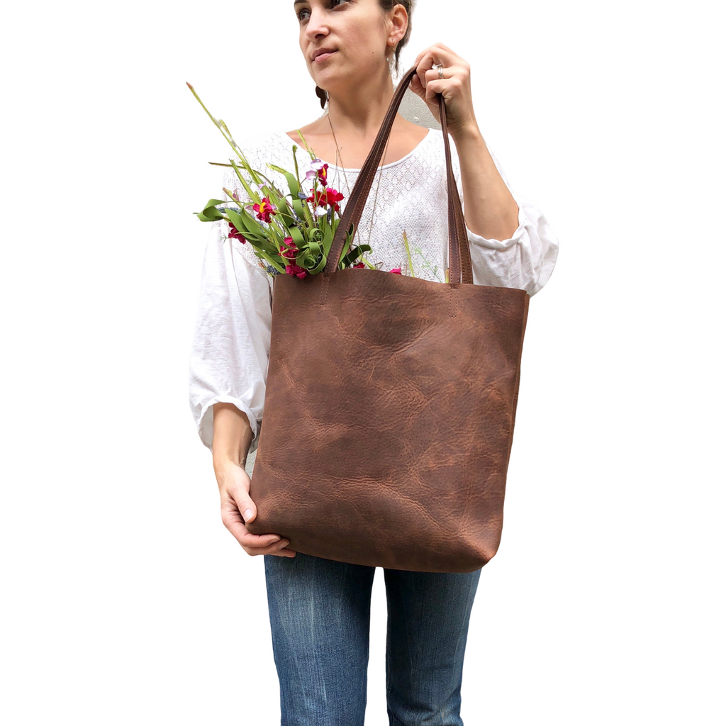 Tall leather tote / Medium leather bag / Brown Handbag – Urban Tall leather tote / Medium leather bag / Brown Handbag – Urban