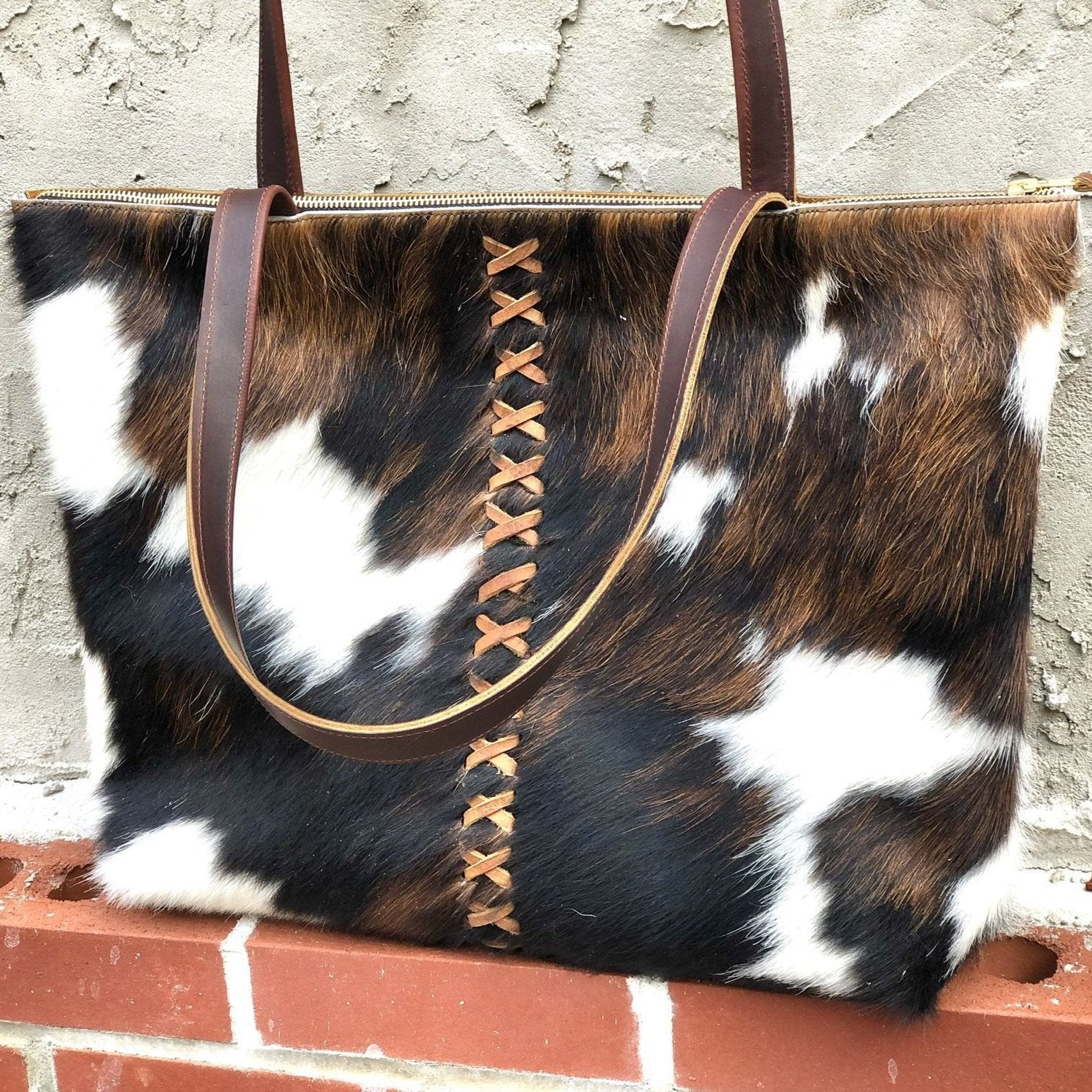 Hair on Leather Bag / Cow hide tote – Urban Artisan Boutique