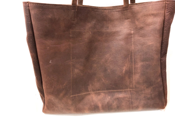 Extra Large Leather bag with fringe,  Oversized work and travel  leather bag